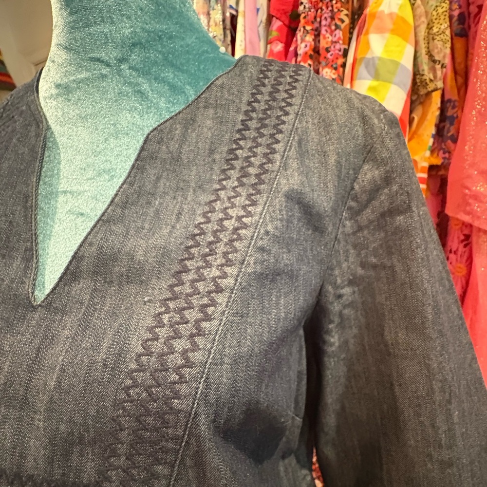 Boden Denim Ric-rac Dress